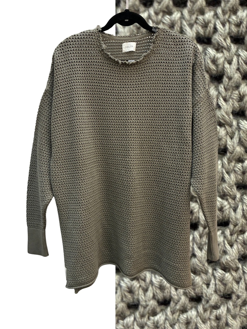 Mikuta Long Knitted Sweater Sage Size XS-S